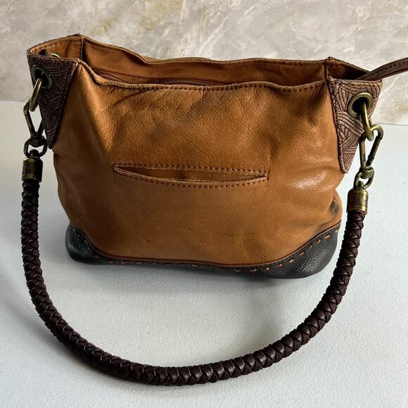 The Sak Medium Shoulder Bag Boho Two Toned Leather Braided Strap - Picture 2 of 10